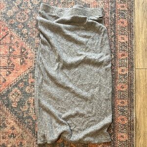 Comfort Stretch Ribbed Midi Skirt - Gray